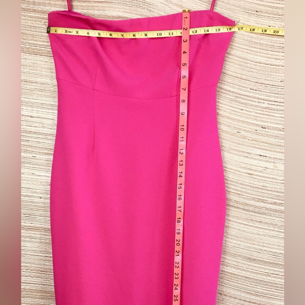 Cinq à Sept Luna Strapless Midi Dress In Hot Pink Size 10 - Picture 12 of 13